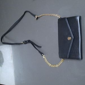 Stella and Max - black pebbled leather crossbody